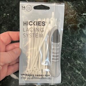 Hickies White Lacing System Slip in/ out of your Shoe No more Laces Easy to Use